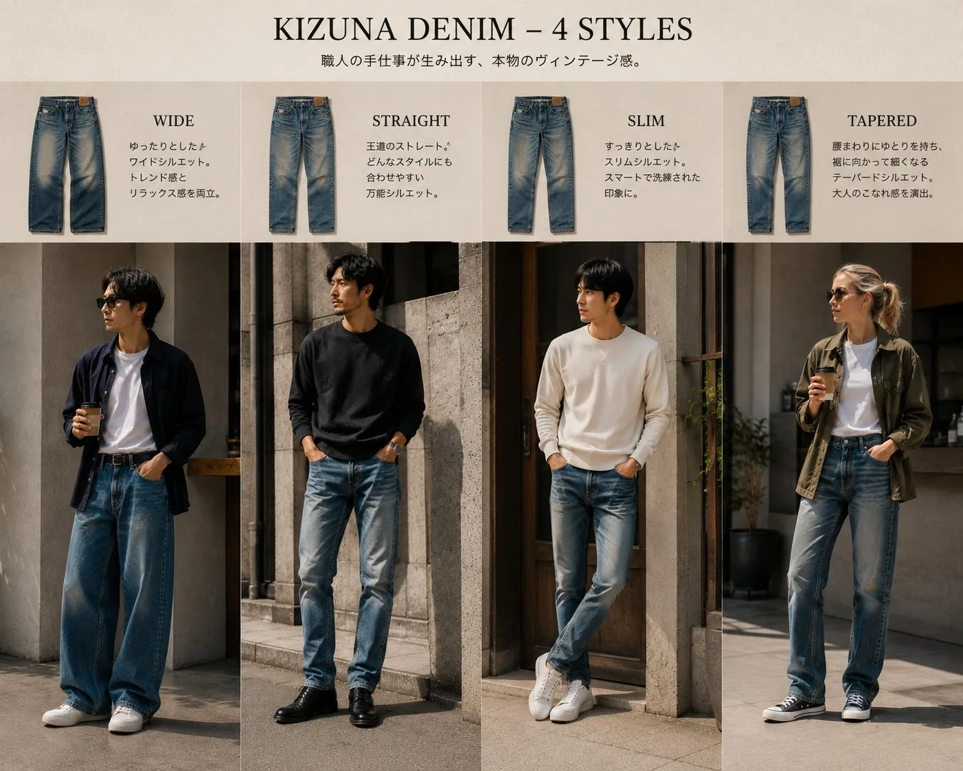 KIZUNA DENIM 4スタイル